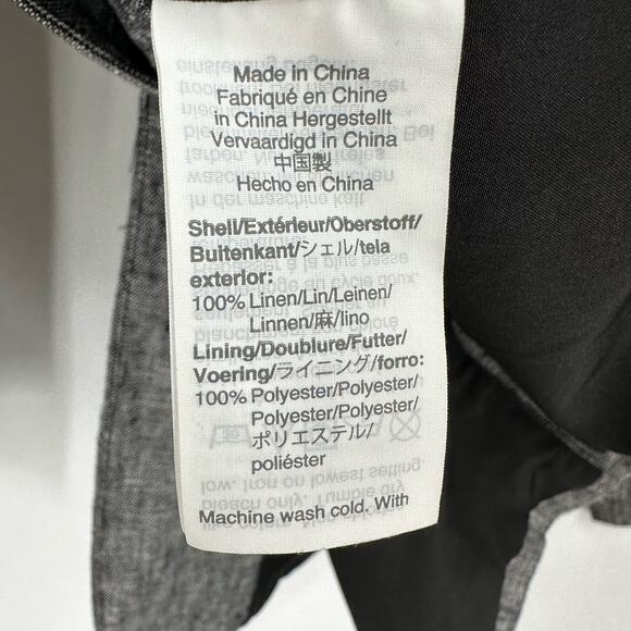 J. Crew Black Chambray Linen Blazer Gray Size 0 One Button - Picture 3 of 10